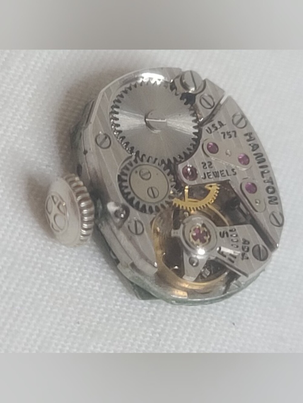 14k Solid Yellow Gold Vintage Lady Hamilton & Diamonds Wind Up Wristwatch - Picture 15 of 17